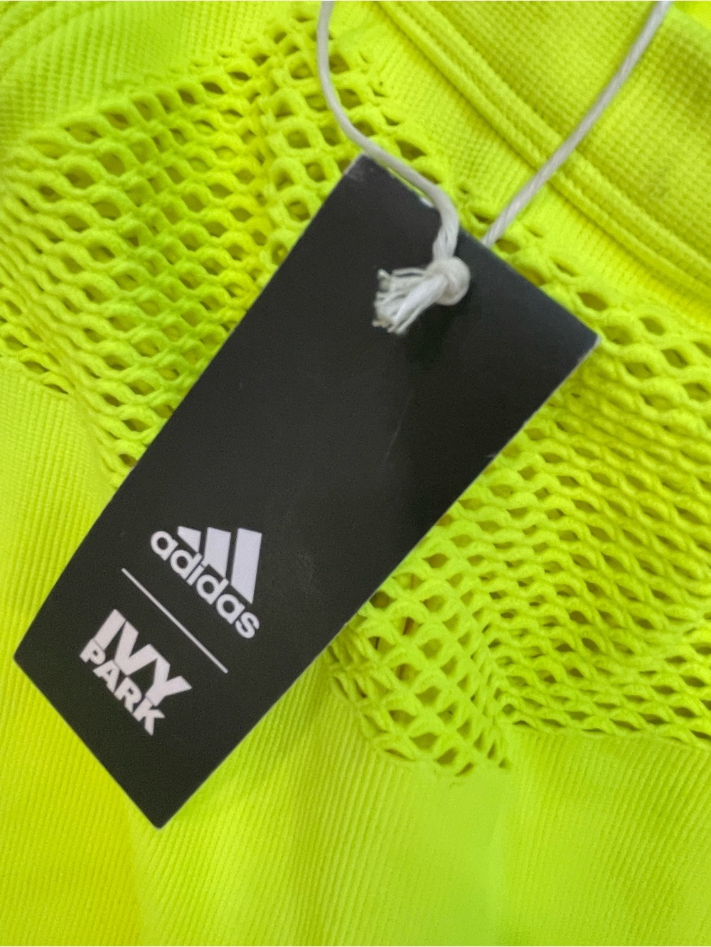 Beyonce Adidas X IVY PARK Neon Yellow Mesh-Panel Halter Jumpsuit size XL - Picture 8 of 15